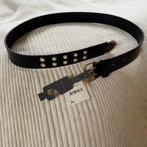 NEW AllSaints Western Black Belt with Gold Accents